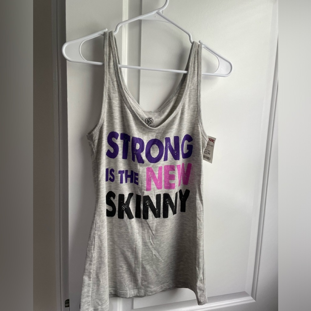 Women's Gray Tank Top - Strong is the New Skinny